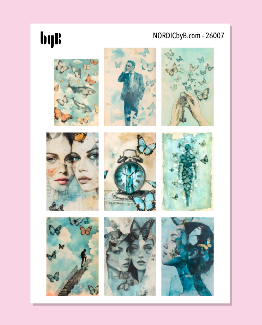 Box Stickers - 9 blu-ish art designs