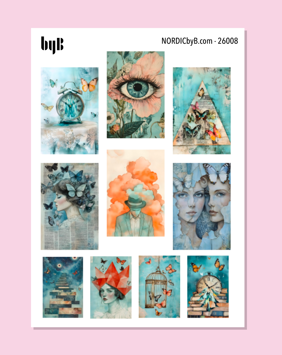 Box Stickers - 10 blu-ish art designs