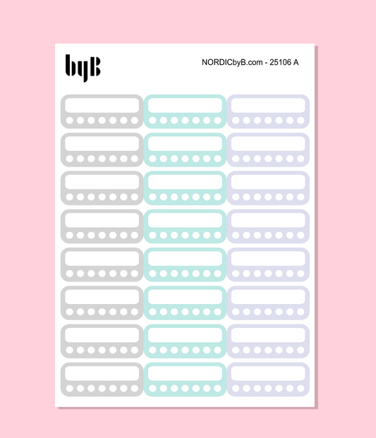 Box Trackers Width 3,8 cm (Large Planners) 3 Colors 3 Sheets