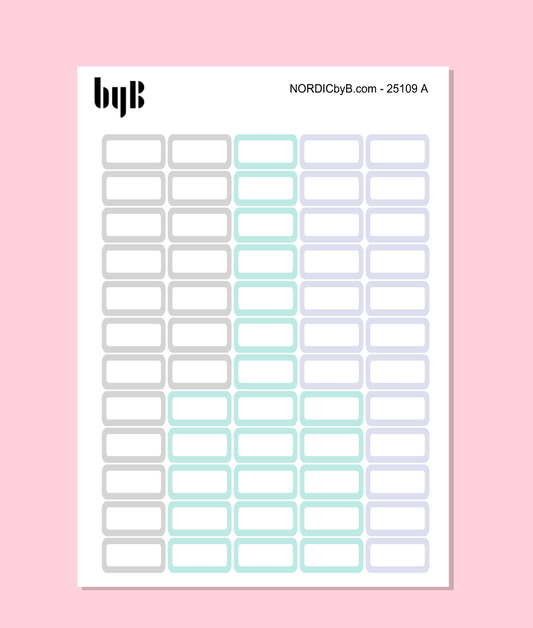Box Stickers Width 2 cm (Hobo Weeks) 3 Colors 3 Sheets