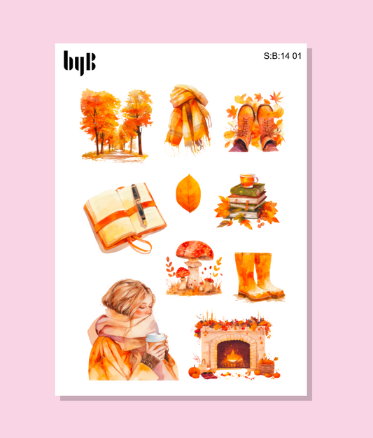 Orange Fall Sticker Sheets (S:B)