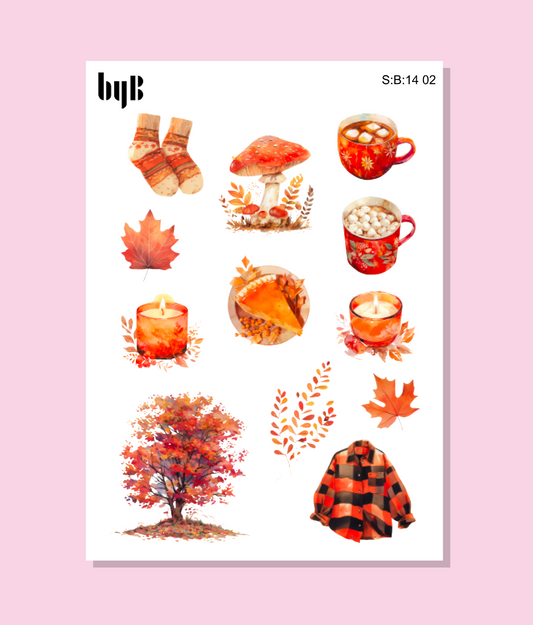 Orange Fall Sticker Sheets (S:B)