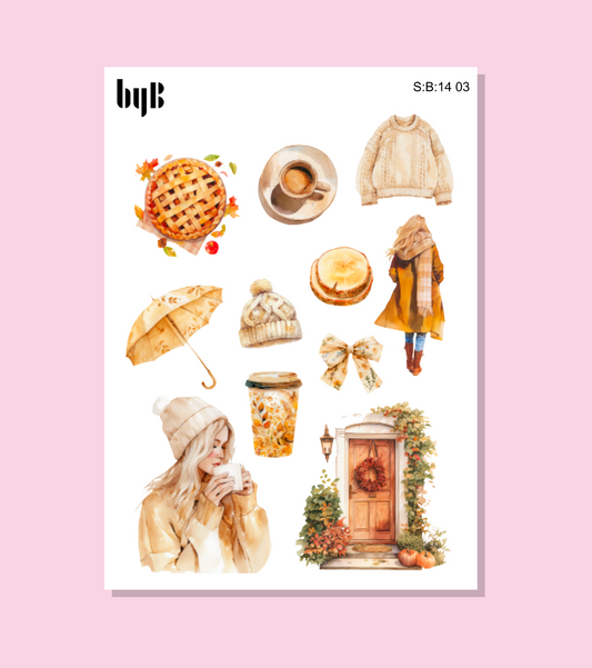 Orange Fall Sticker Sheets (S:B)