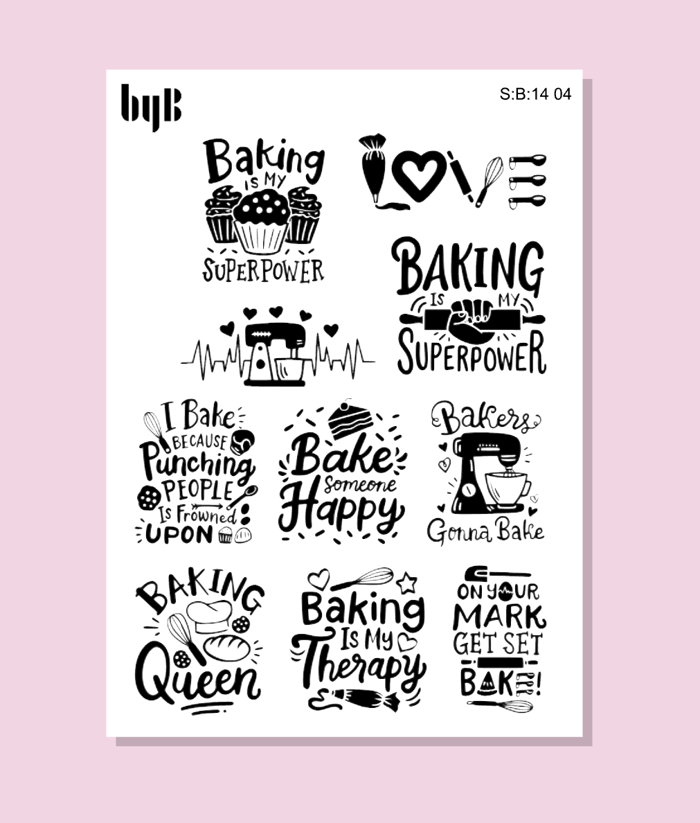 Baking Quote Sticker Sheets (S:B)