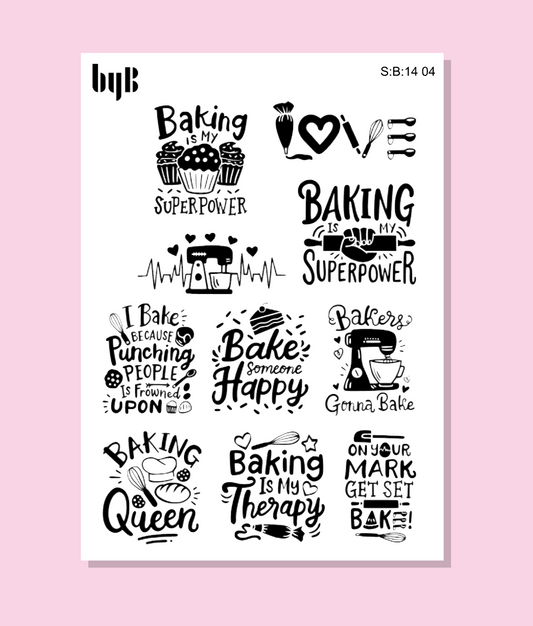 Baking Quote Sticker Sheets (S:B)