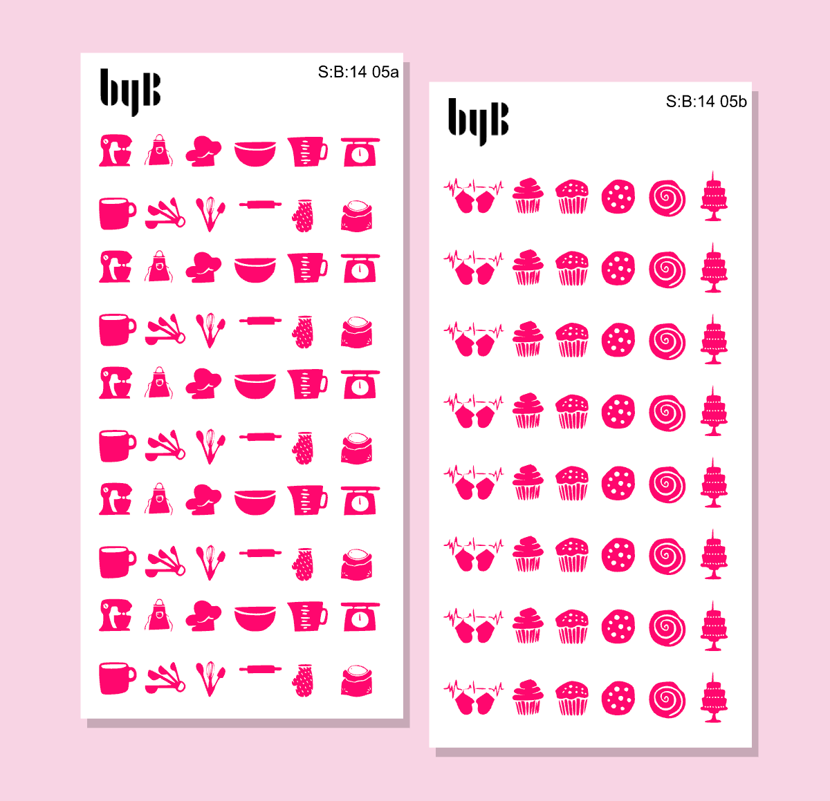 2 Baking Icon Sticker Sheets (S:B)