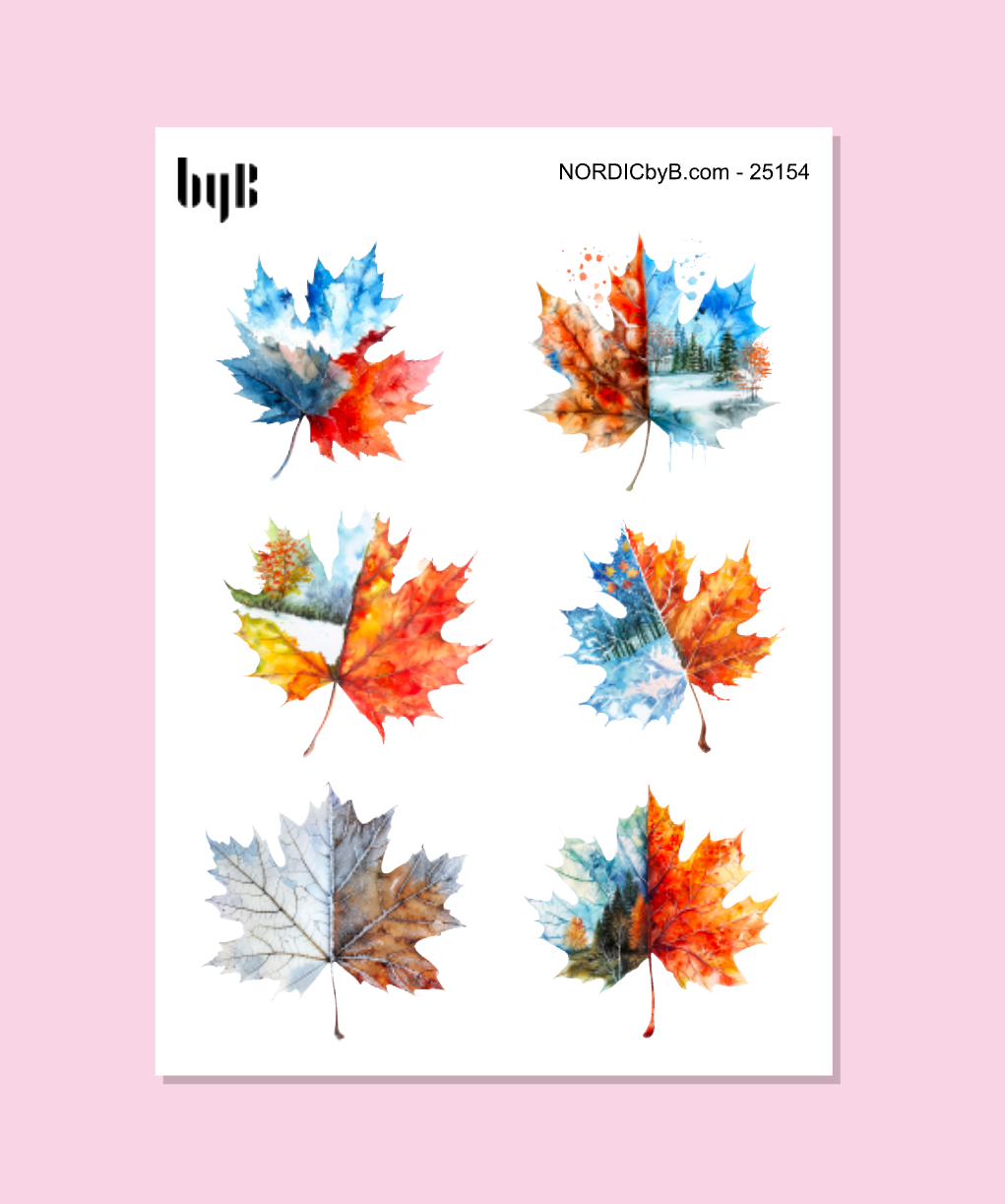AUTUMN LEAVES STICKER SHEETS 1-8