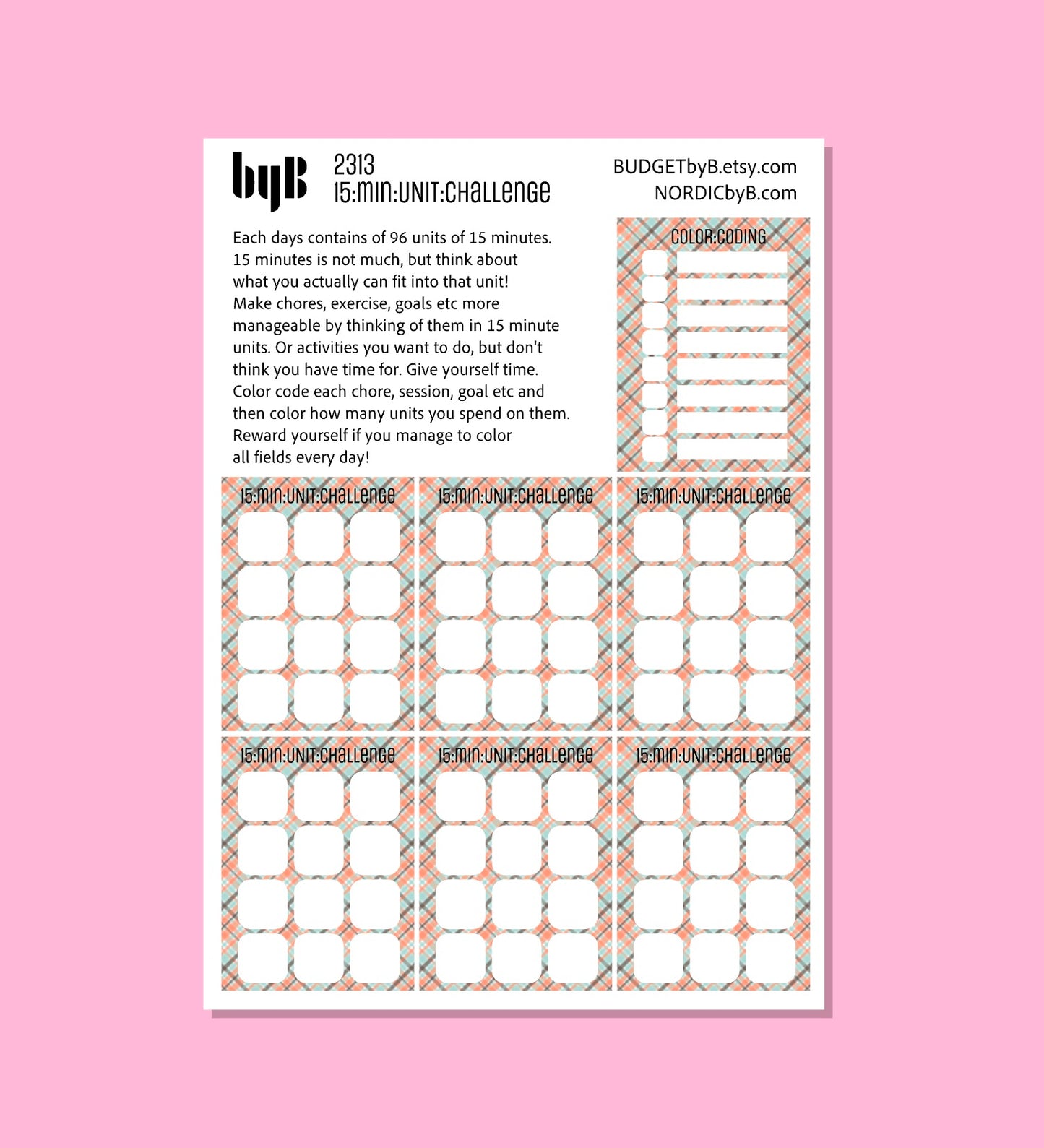 2313 - 15 minute unit motivating, goal and savings challenge