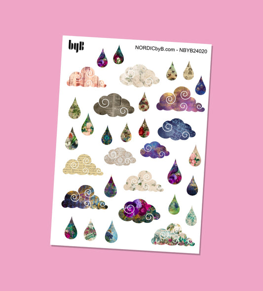 Cloud & Raindrops Sticker Sheet