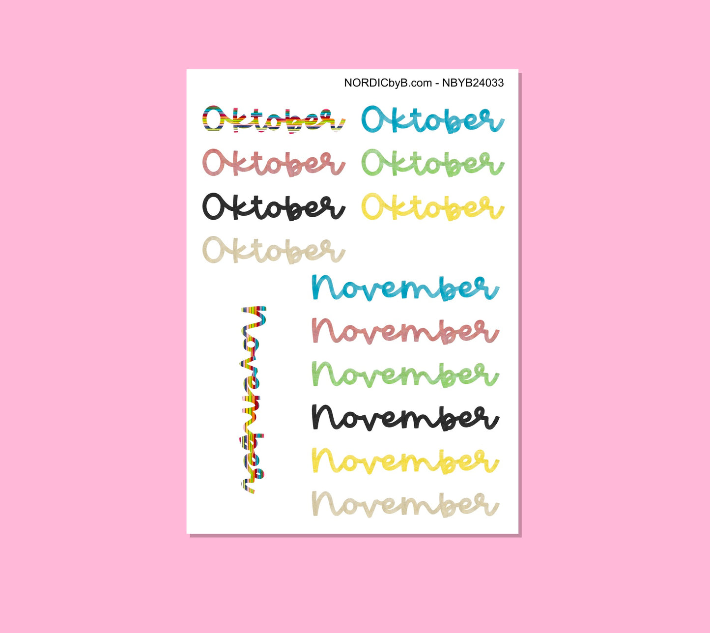 Colorful Months of the Year Sticker Sheet