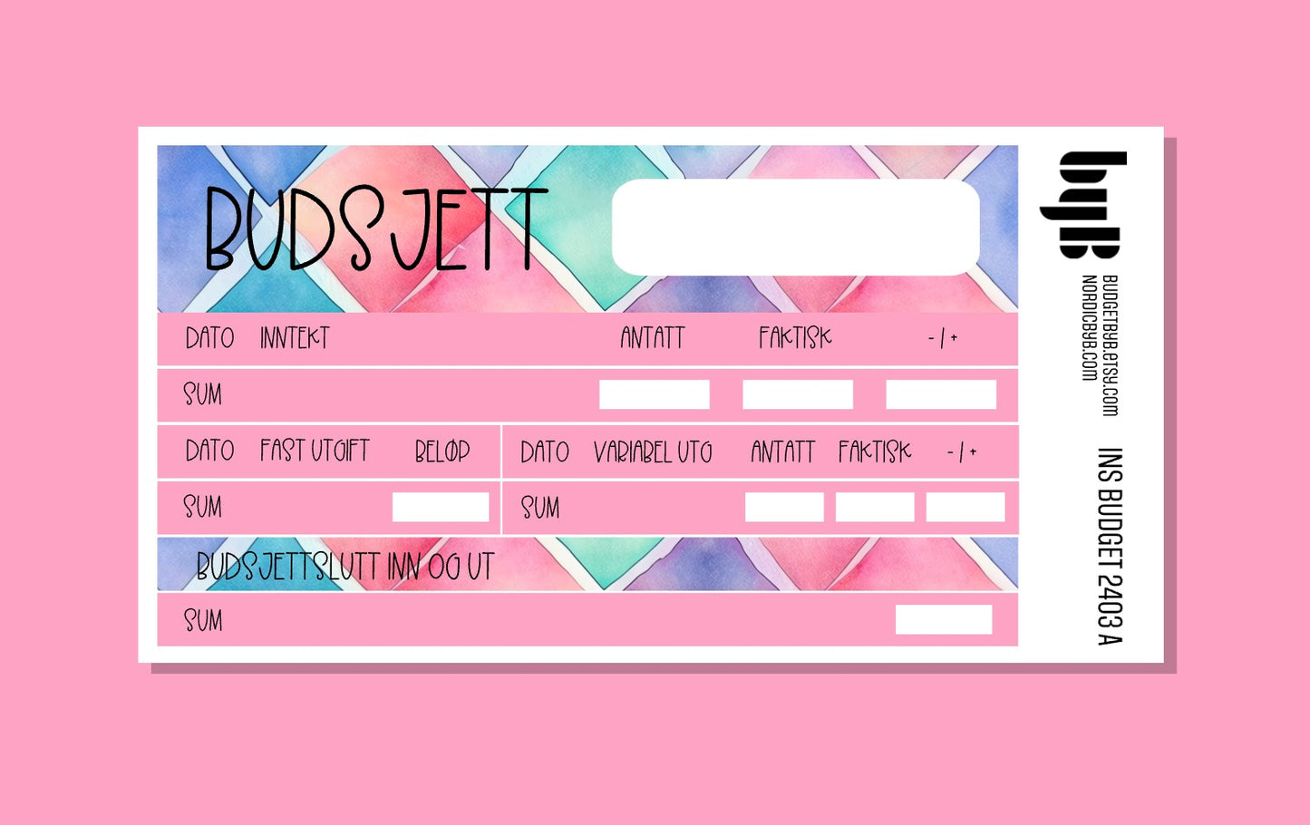 2403 A) BUDSJETT ARK