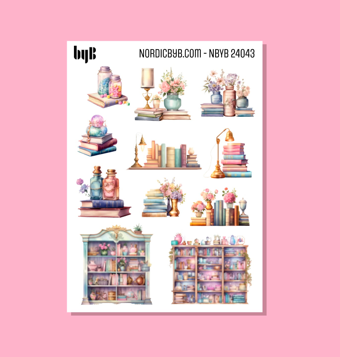 Book Shelf Sticker Sheet