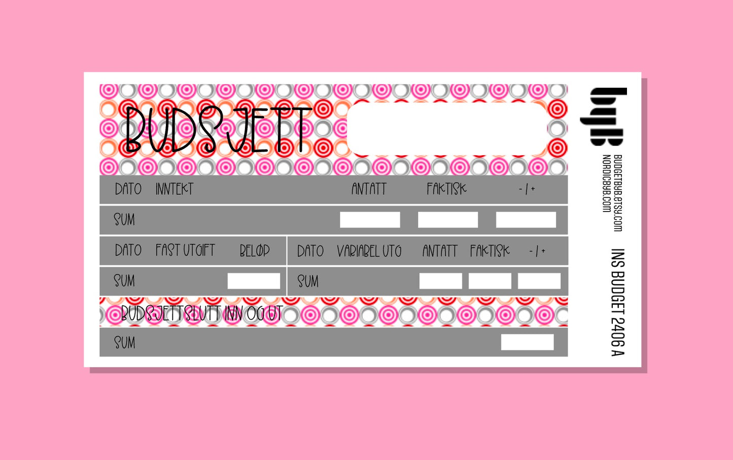 2406 A) BUDSJETT ARK