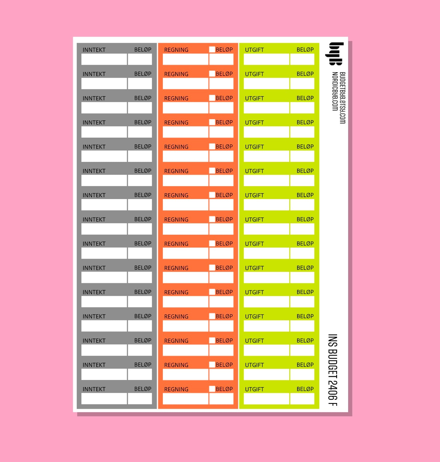 2406 F) INNTEKT, REGNING, UTGIFT