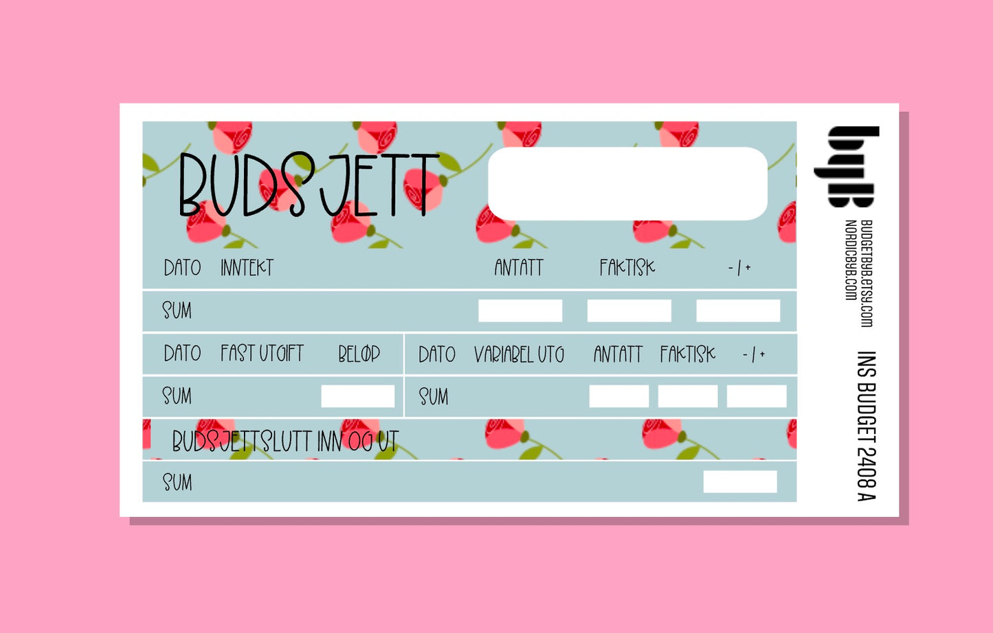 2408 A) BUDSJETT ARK