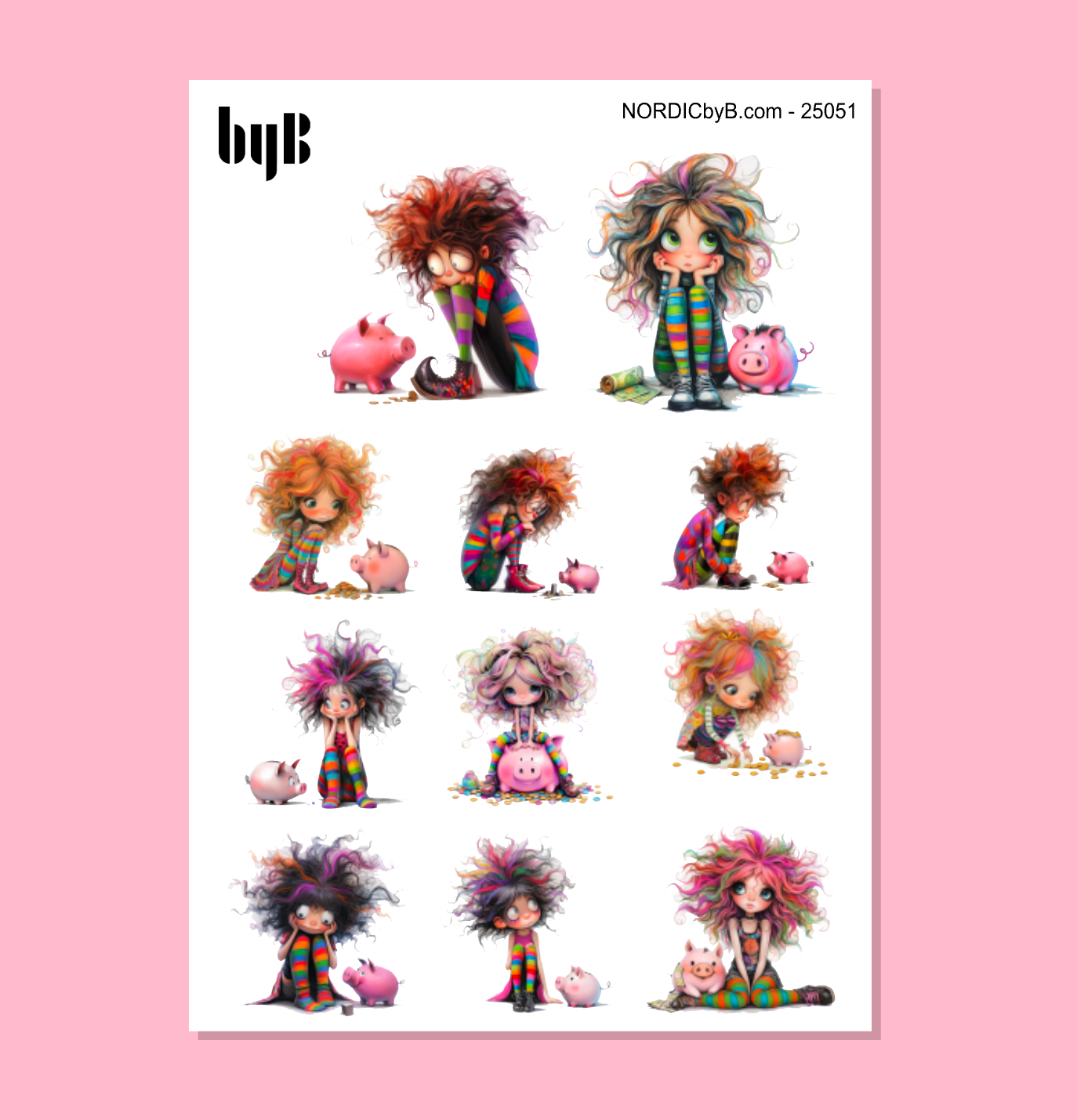 Quirky Saving Money Sticker Sheet