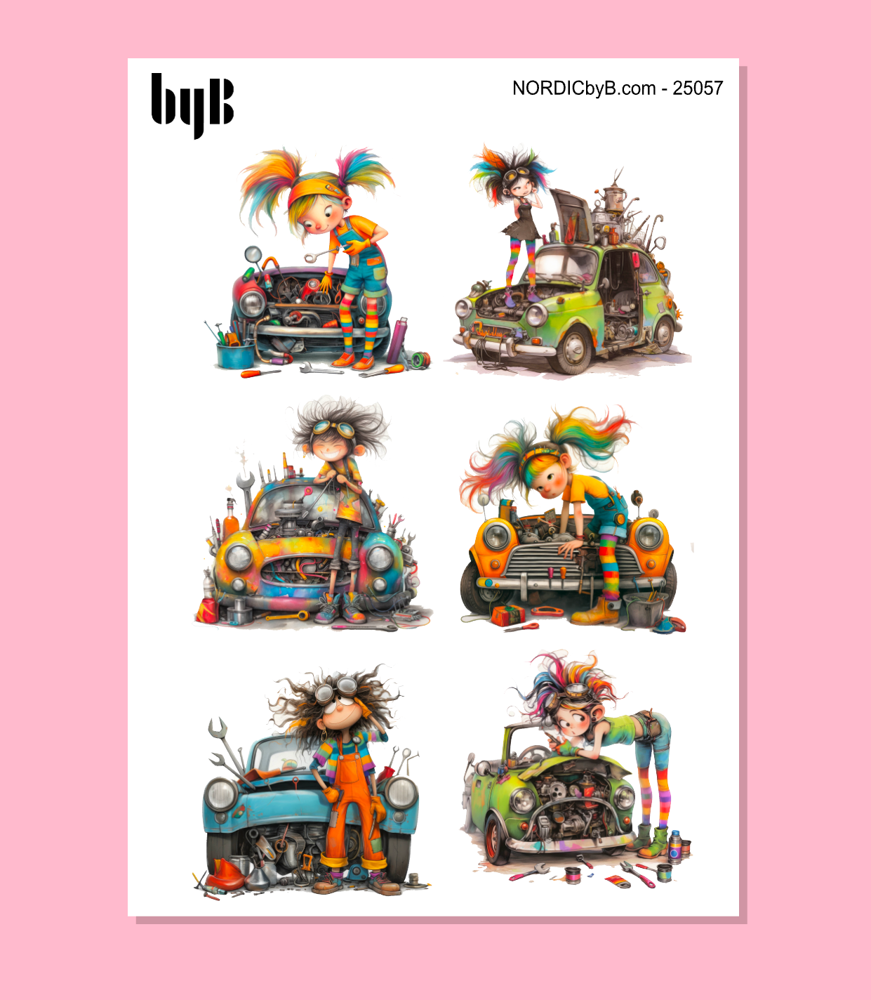 Quirky Fix Car Sticker Sheet
