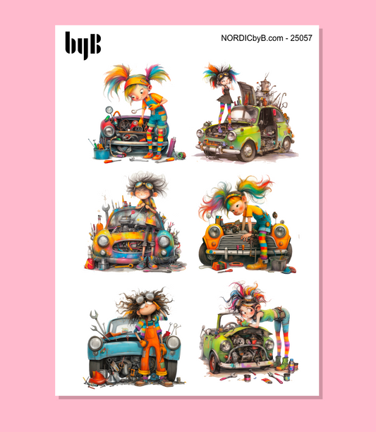 Quirky Fix Car Sticker Sheet