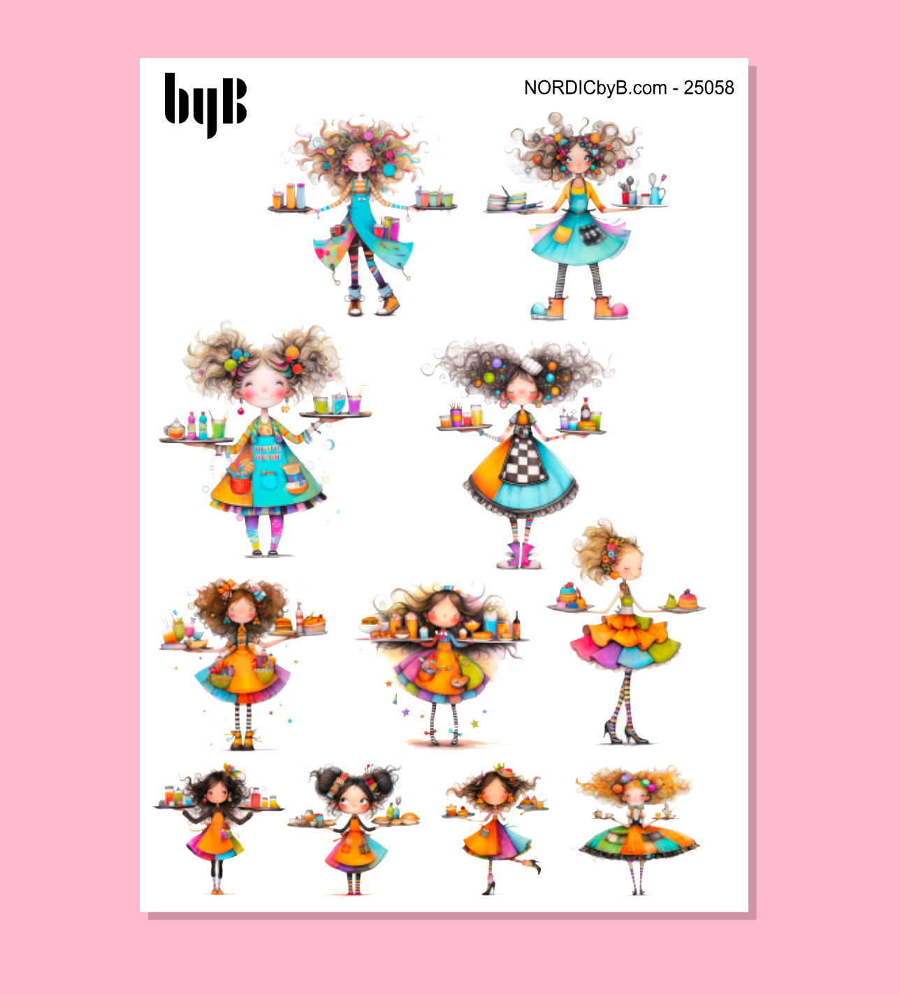 Quirky Cafe Sticker Sheet