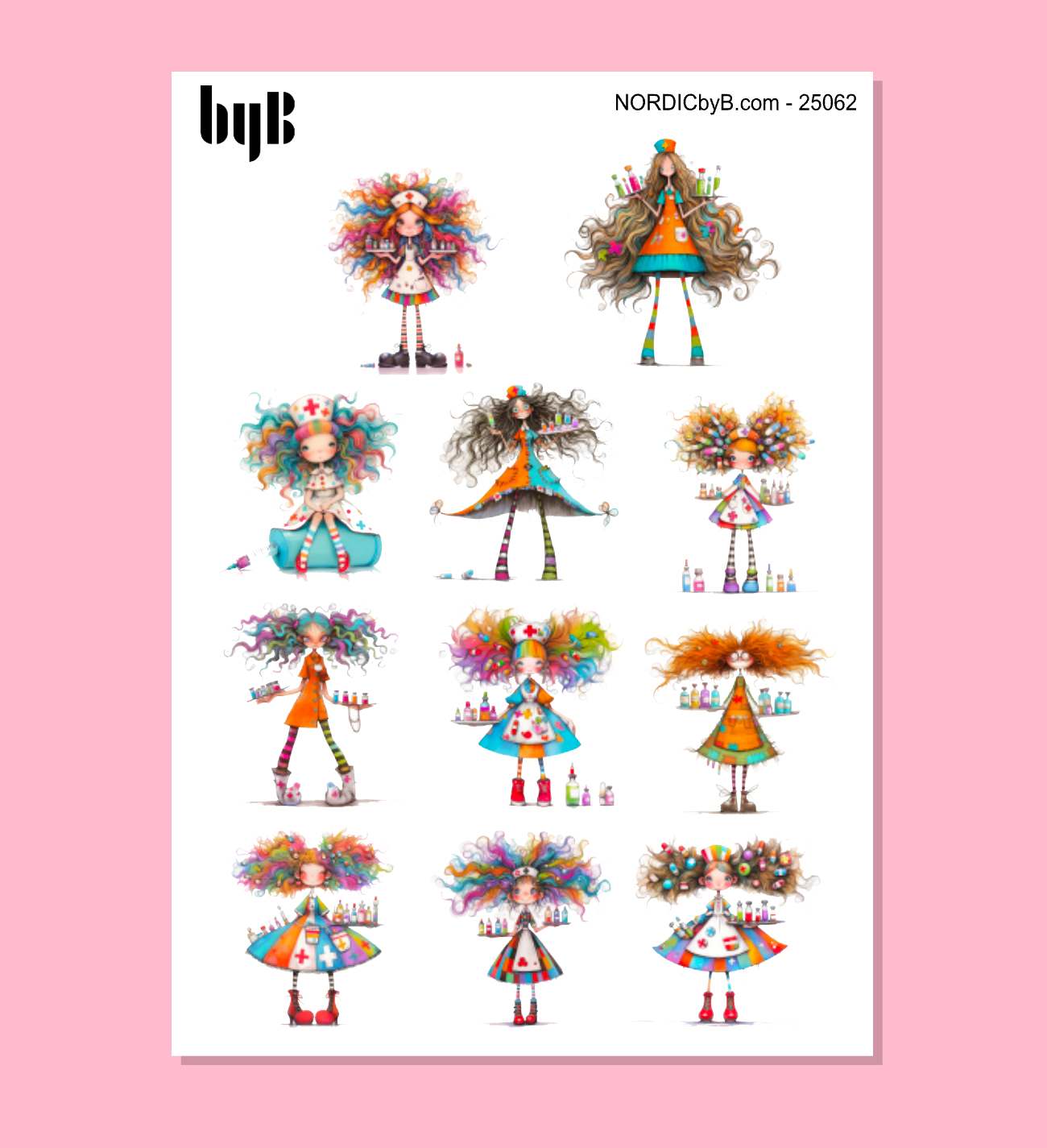 Quirky Nurse Sticker Sheet