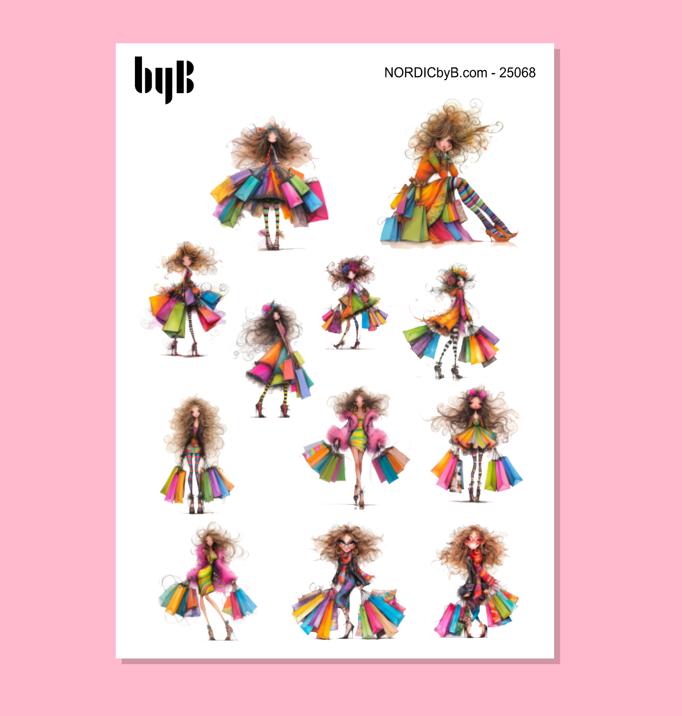 Quirky Shopping Sticker Sheet