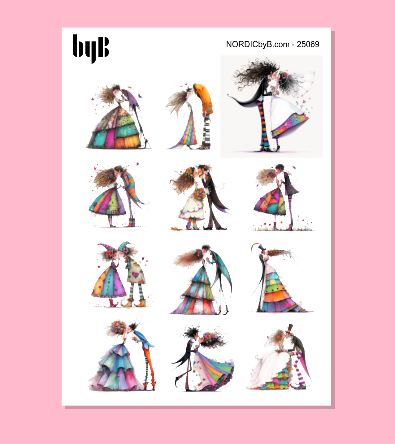 Quirky Couple Sticker Sheet