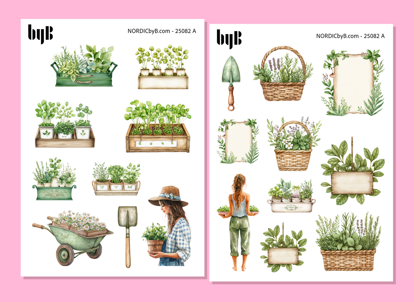 2 Garden Sticker Sheets