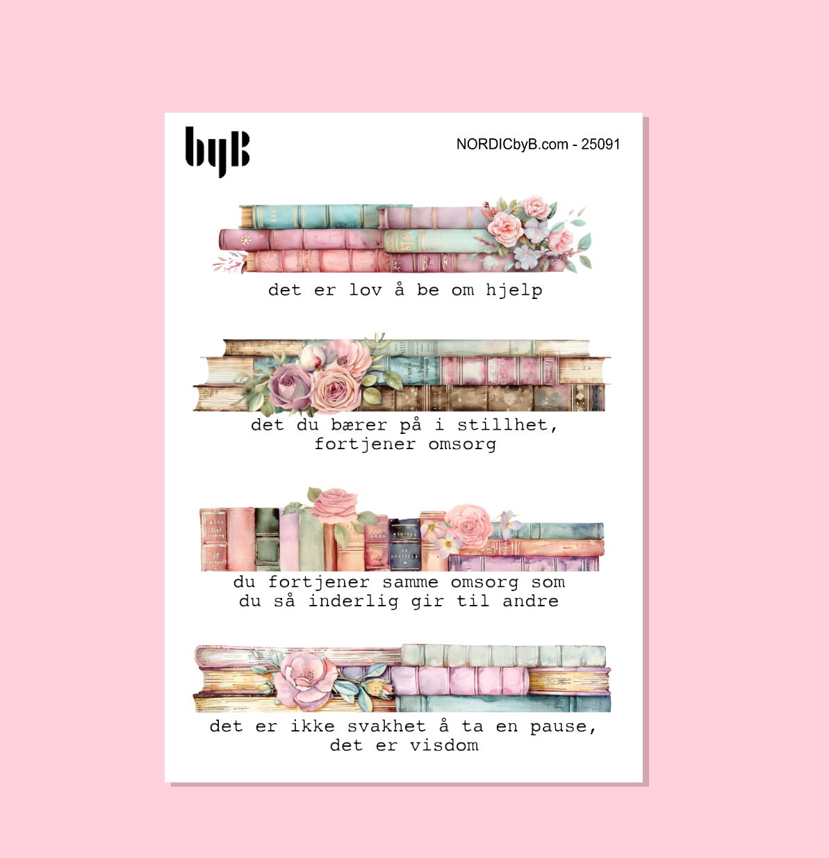 Bøker og Visdom Sticker Sheet