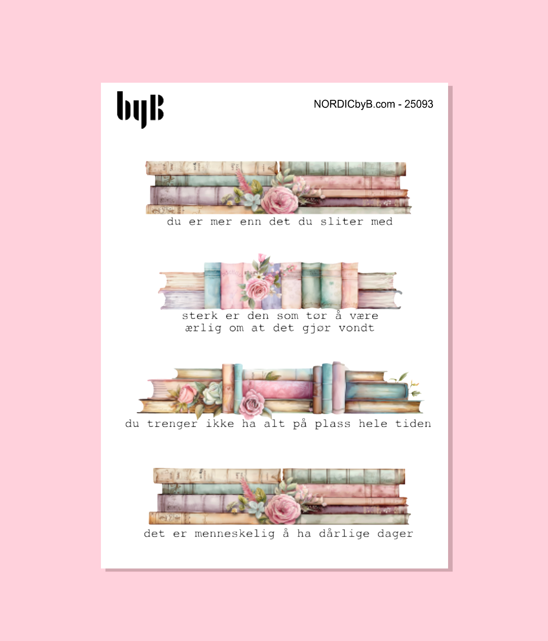 Bøker og Visdom Sticker Sheet