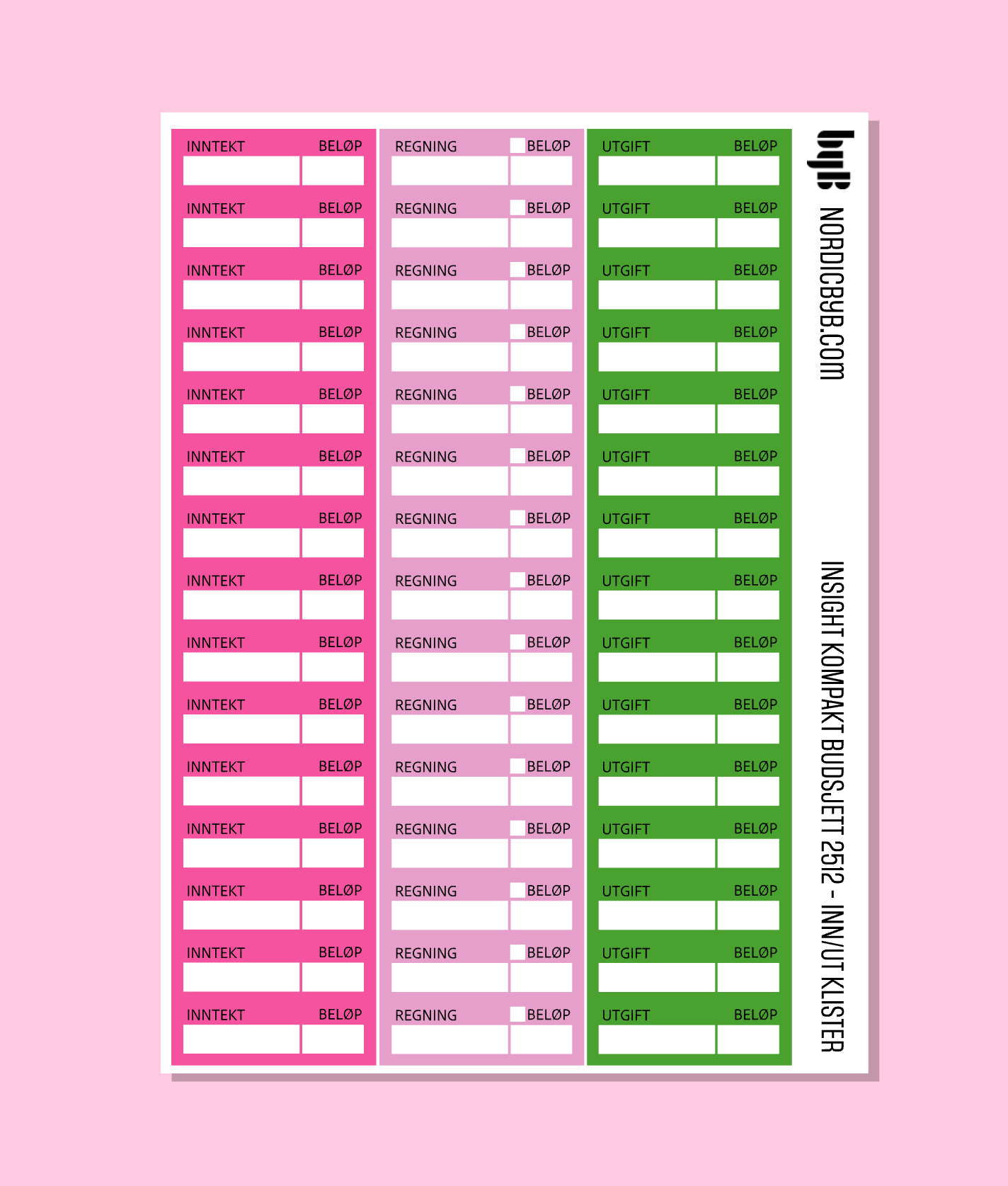 2512 - INNTEKT/UTGIFT/REGNING KLISTER 1 ark - INSIGHT KOMPAKT
