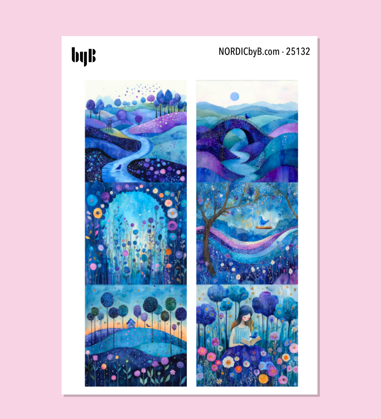 Blue Landscape Sticker Sheet