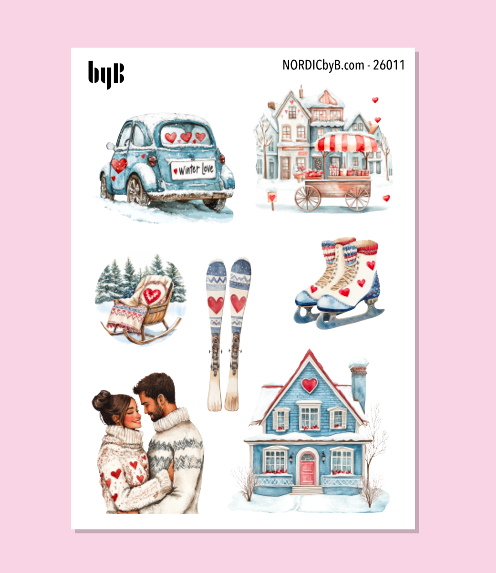 Blue-ish Love Stickers - Sticker Sheet