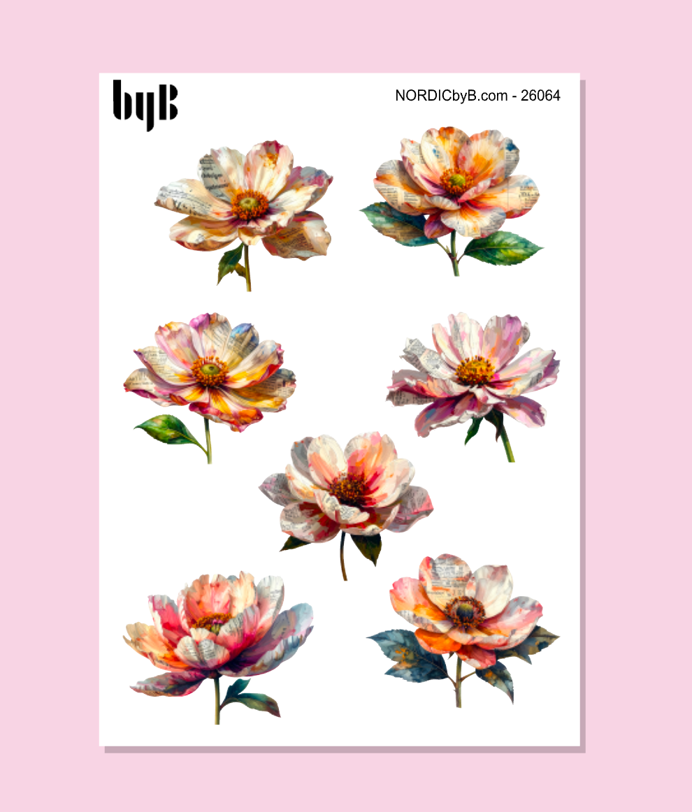 MixedMedia Flowers- Sticker Sheet