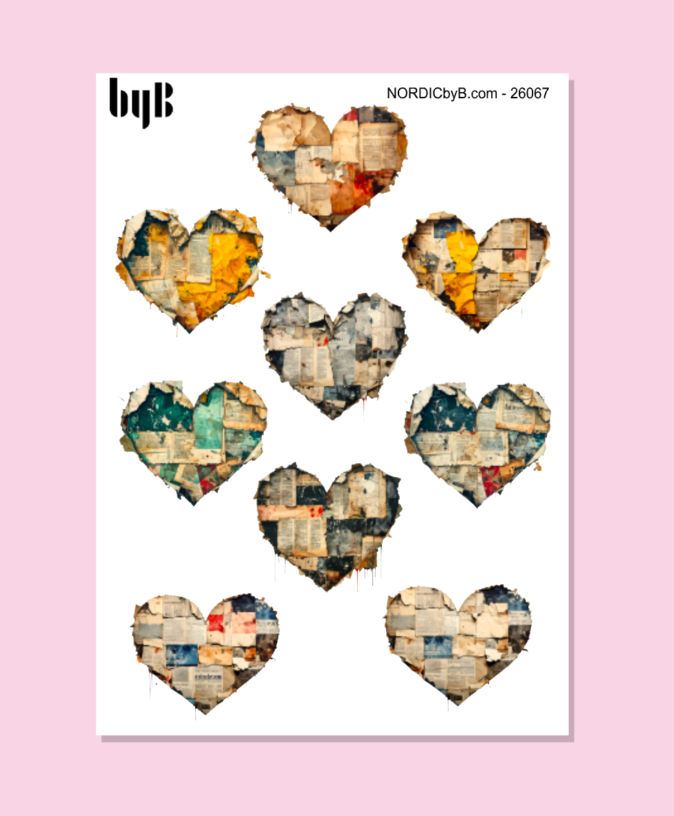 MixedMedia Hearts- Sticker Sheet