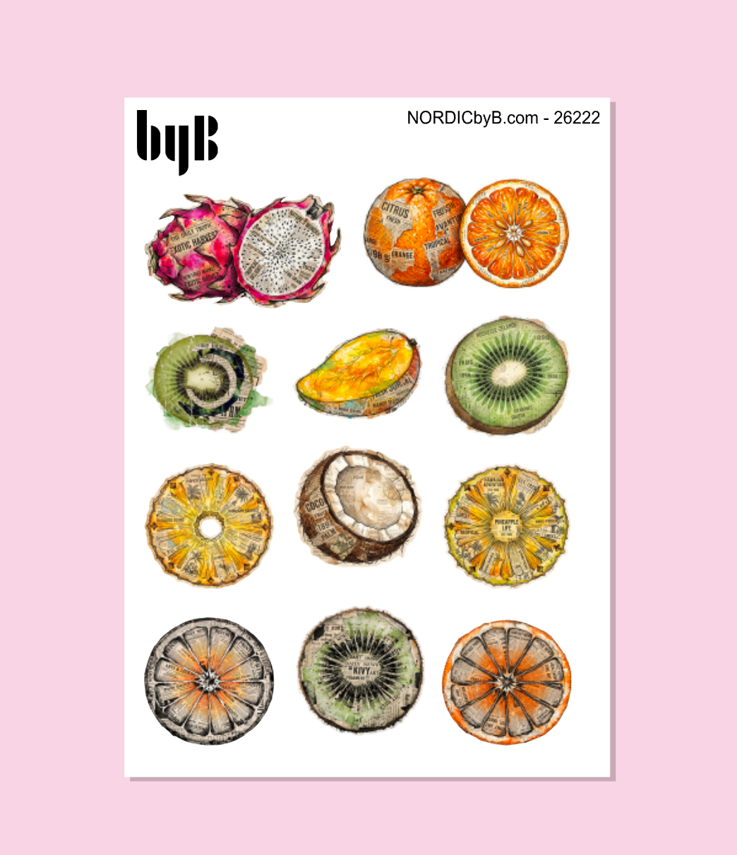 Fruit Mixed Media Stickers