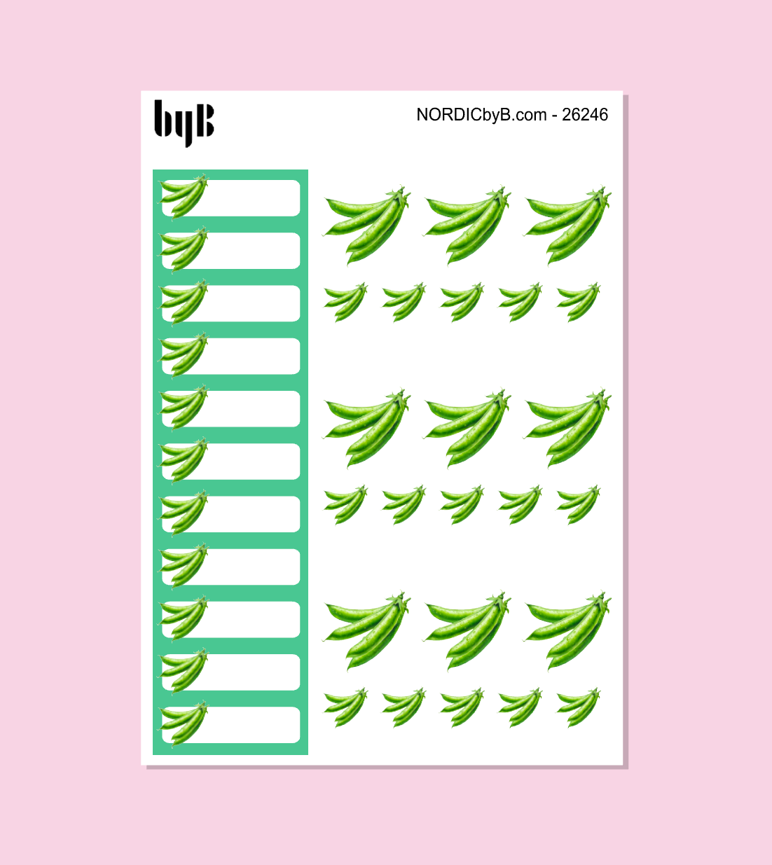 SUKKERERTER, BØNNE etc Garden Planning Stickers