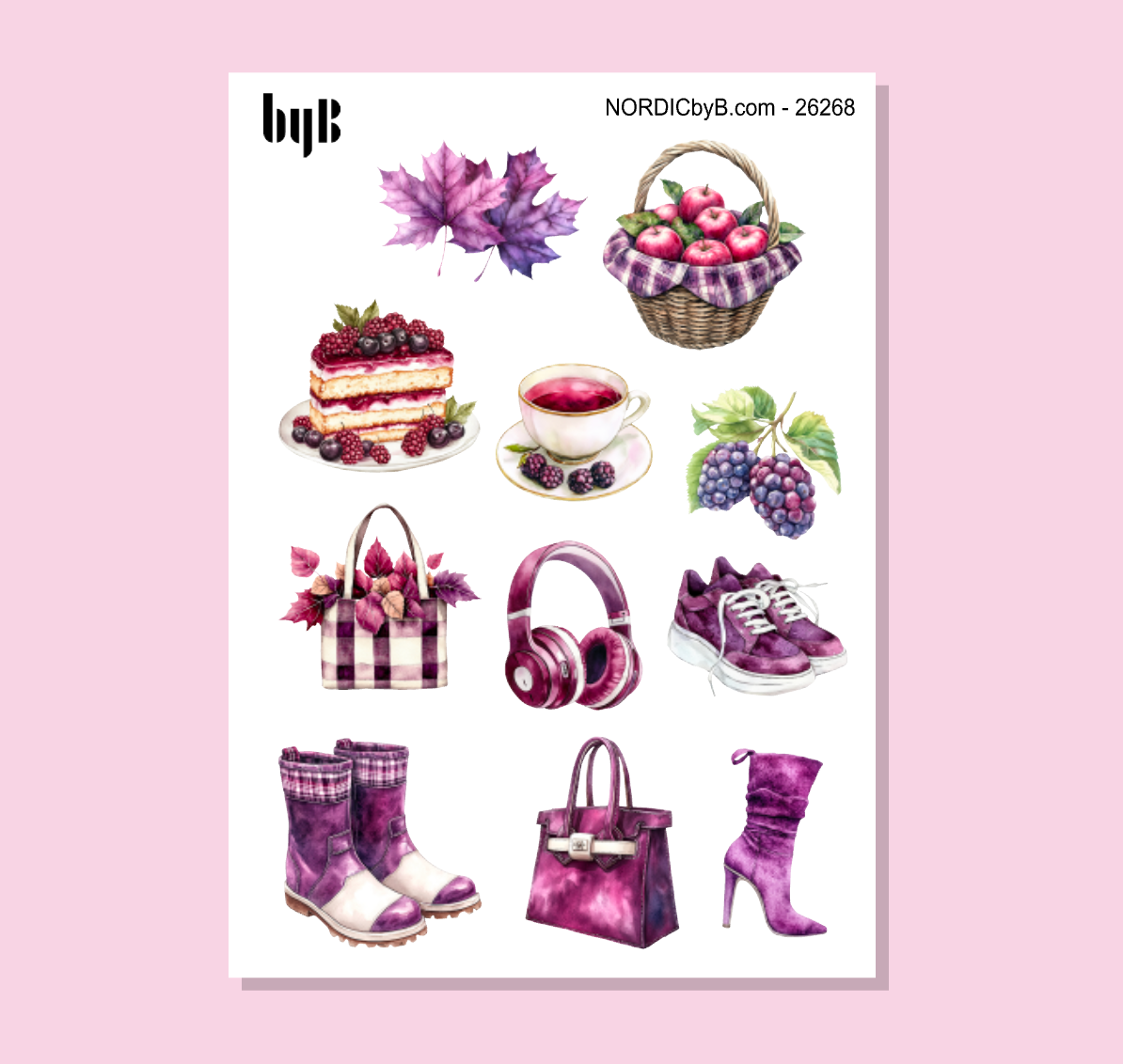 Purple Autumn Stickers