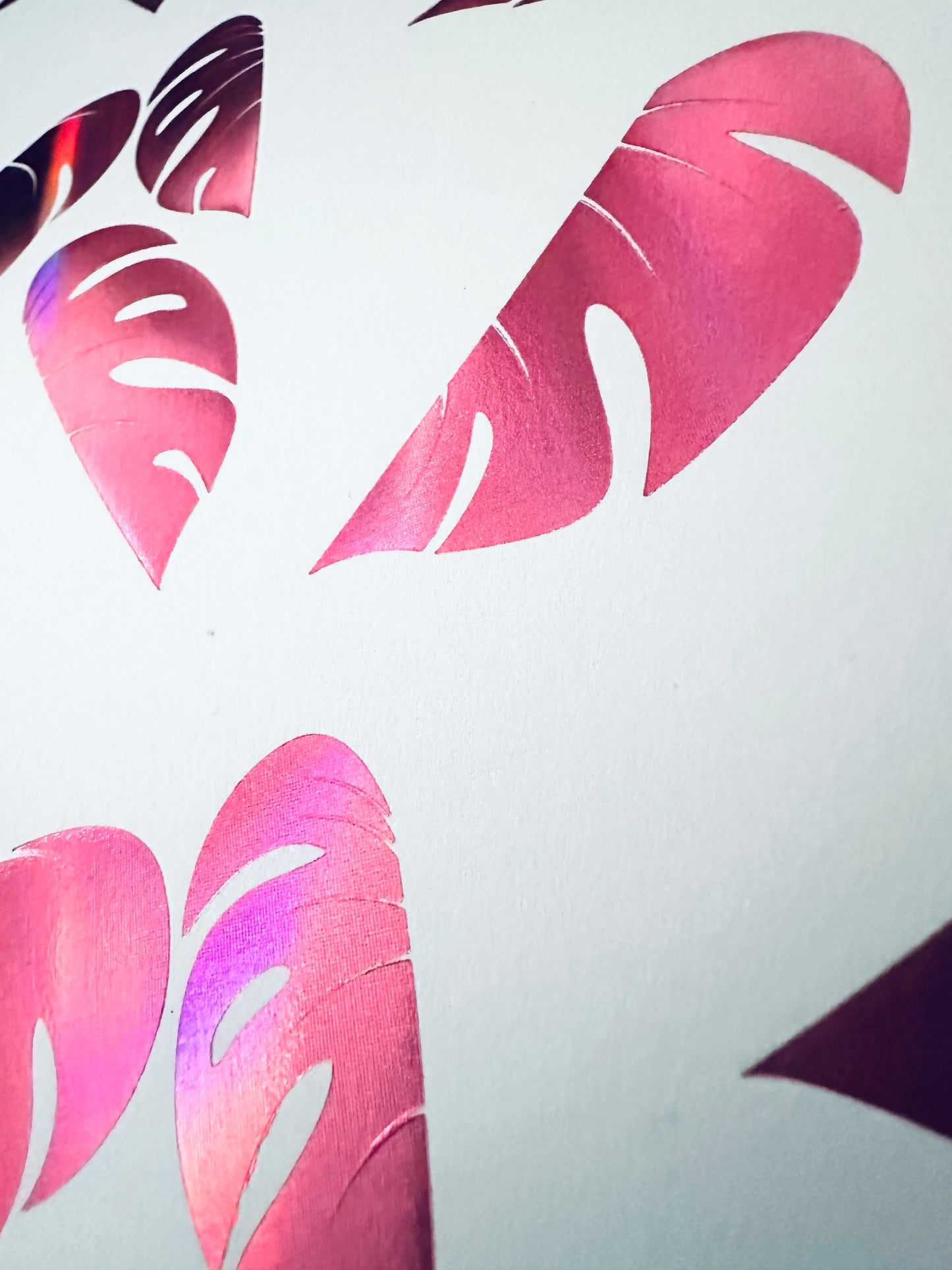 4pk design paper - hvit med rosa foil A4