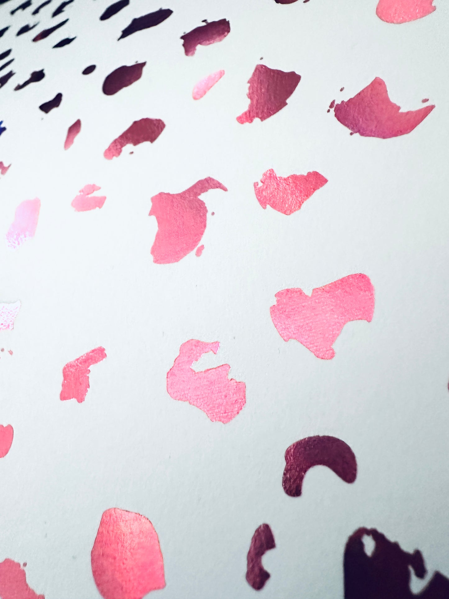 4pk design paper - hvit med rosa foil A4