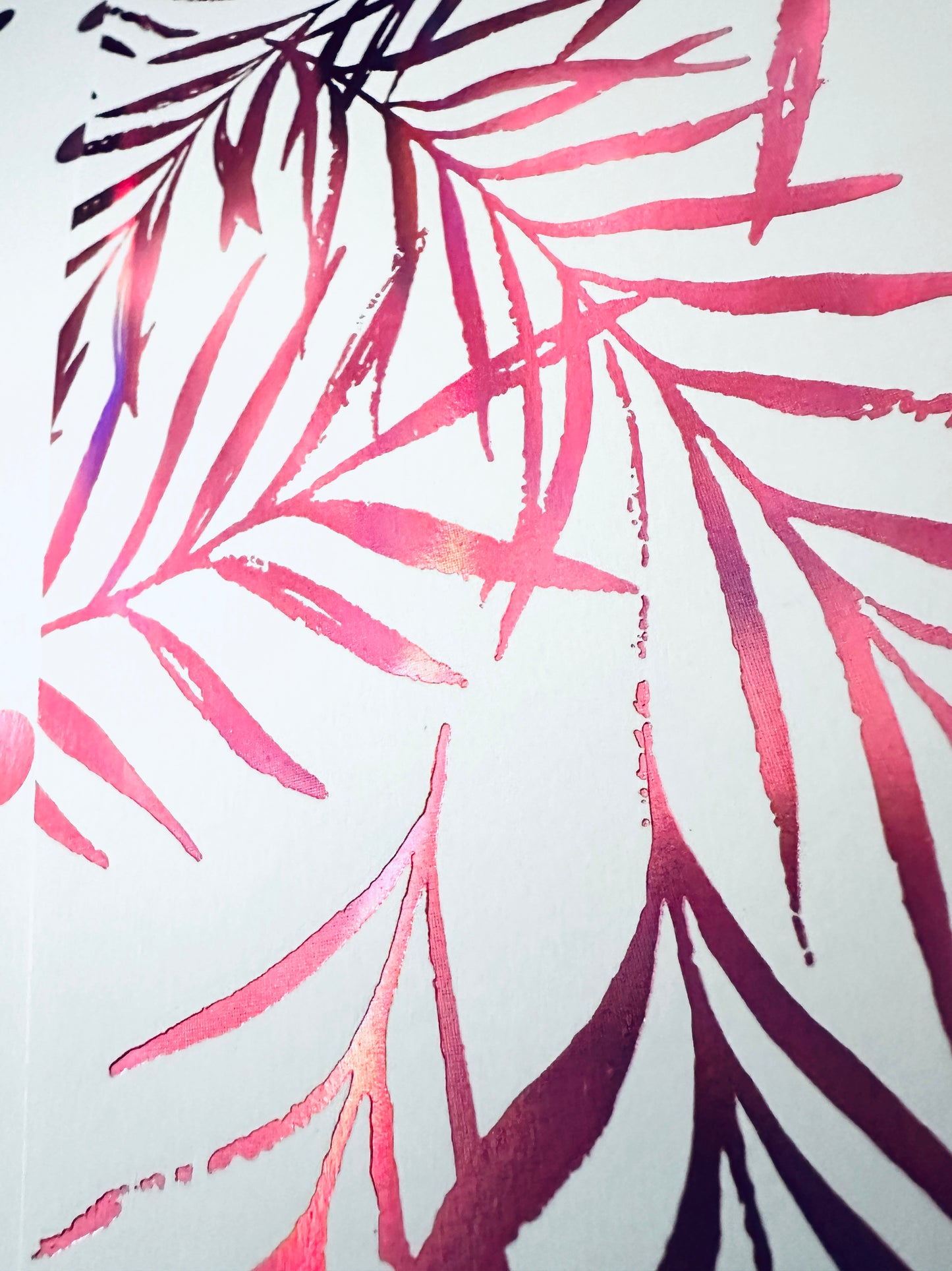 4pk design paper - hvit med rosa foil A4