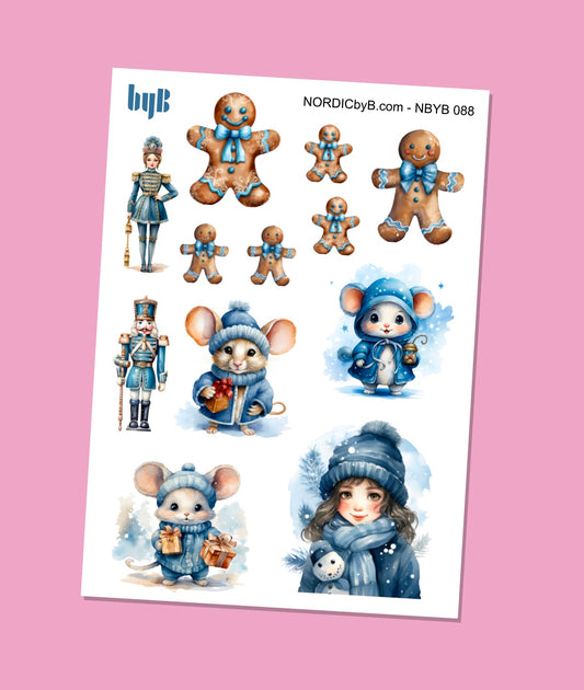 Blue Christmas Sticker Sheet