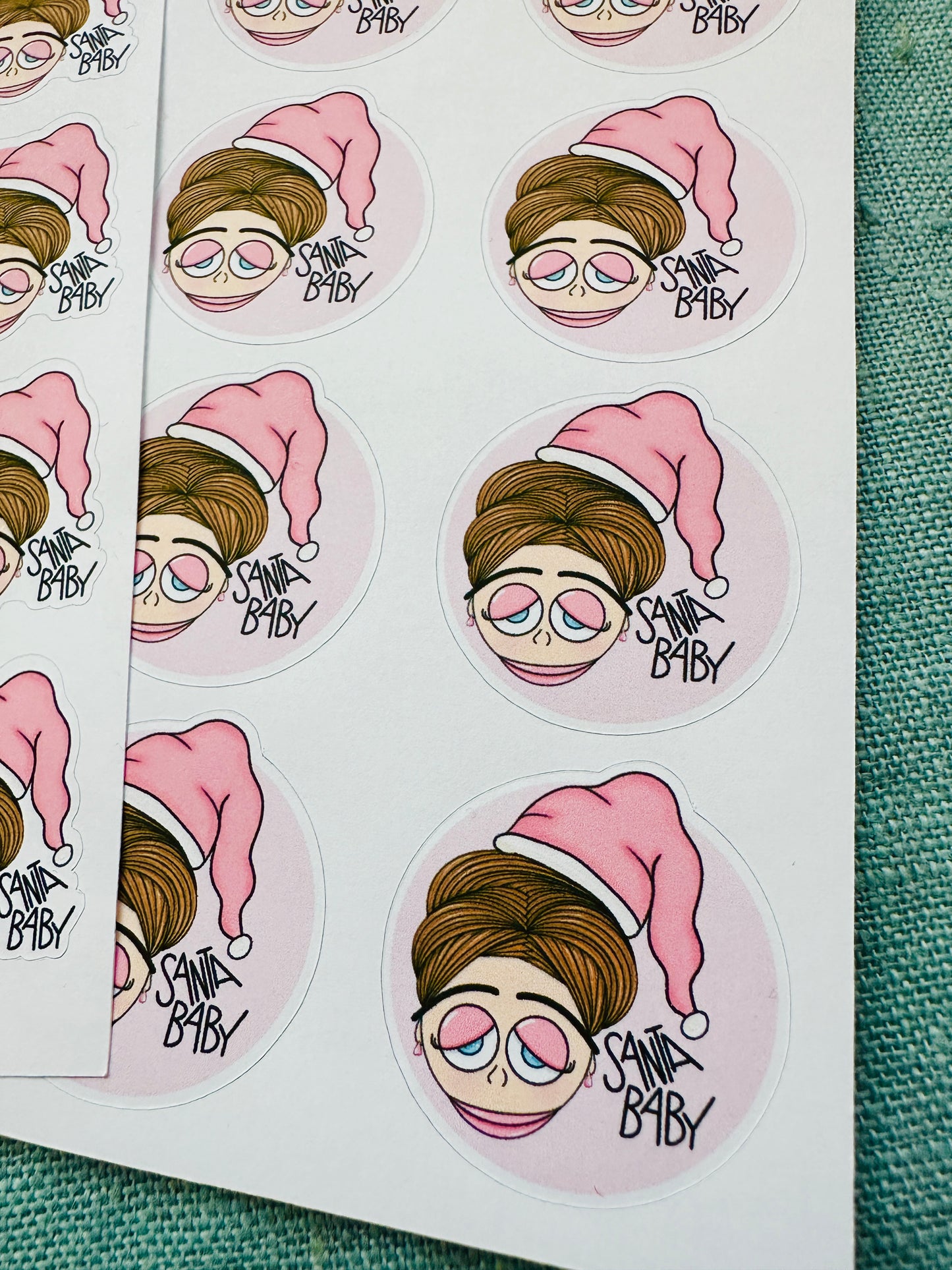 SANTA BABY - til/fra klister, die cut og pynteklister - pakke