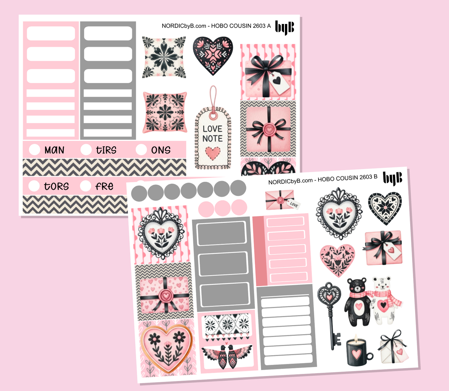 2603 HeartArt Hobonichi Techo Cousin Kit - 2 ark