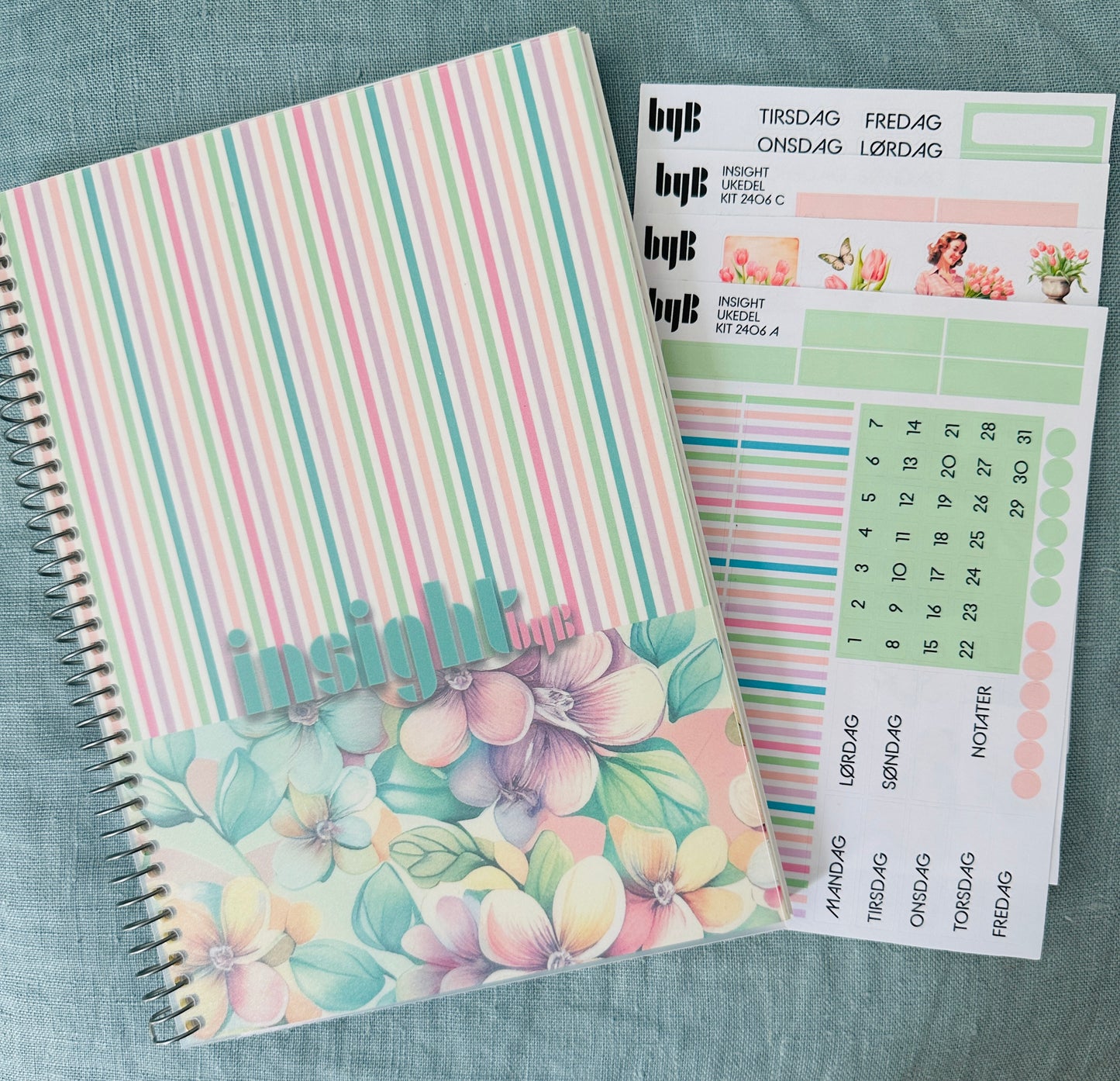 INSIGHTbyB 6 MND Budget/Planner Spiralbok - med KIT
