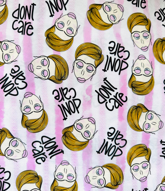 DON'T CARE FACES - Cotton Poplin Fabric - 0,5 m - WEARY WOMEN COLLECTION