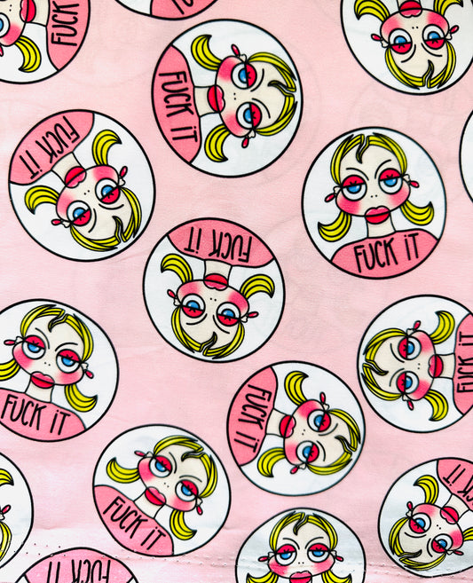 F**K IT FACES Cotton Poplin Fabric - 0,5 m - WEARY WOMEN COLLECTION