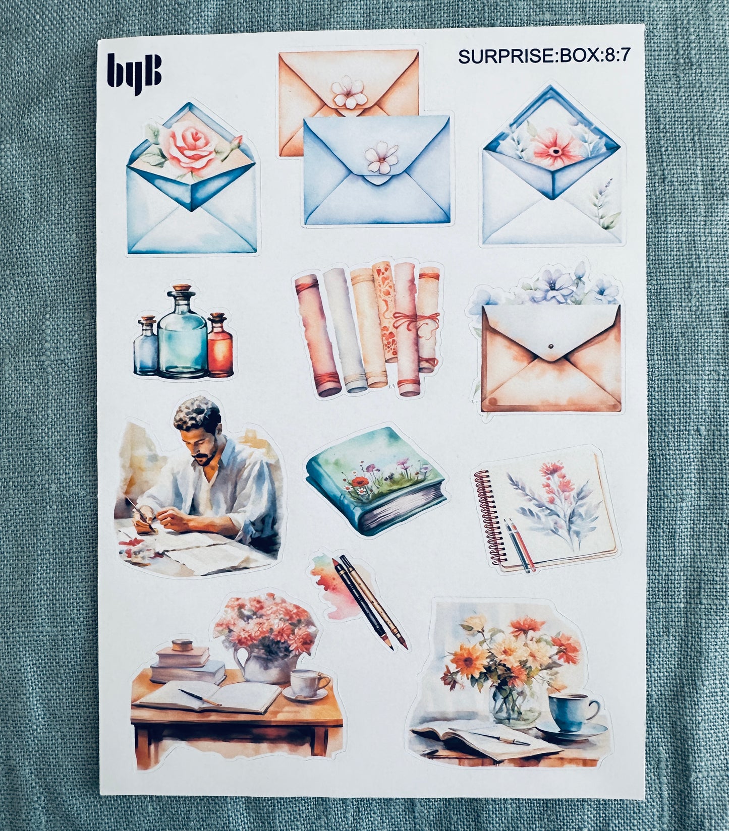 SURPRISE:BOX:8 Stickers Sheets - pack of 7