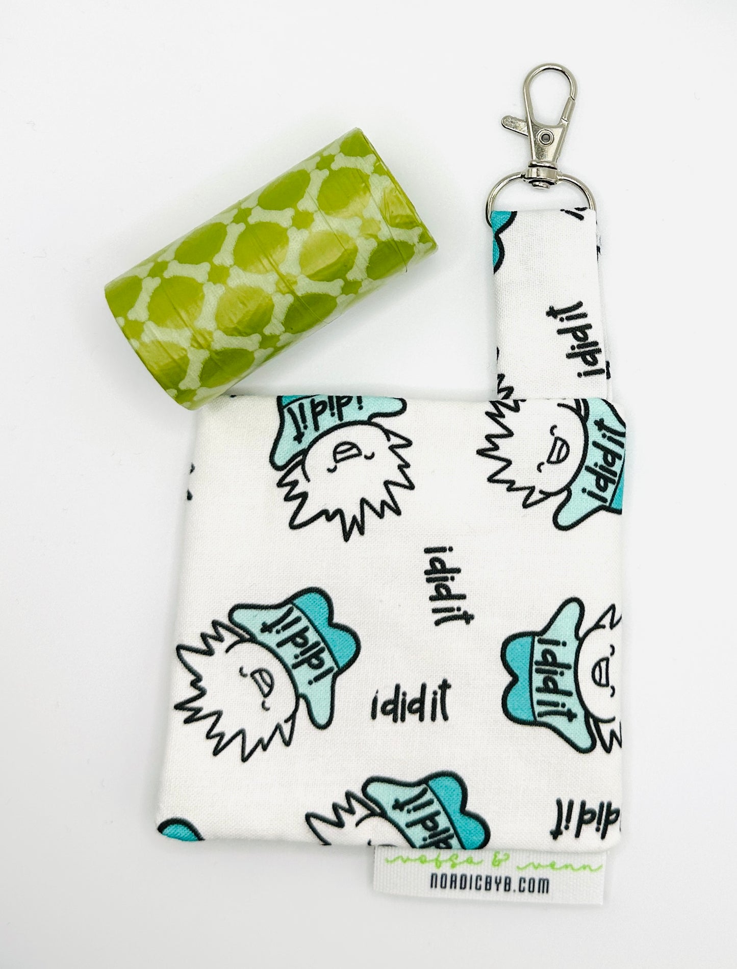 Dog Poop Bag Pouch TUSSE I DID IT with Swivel Clasp