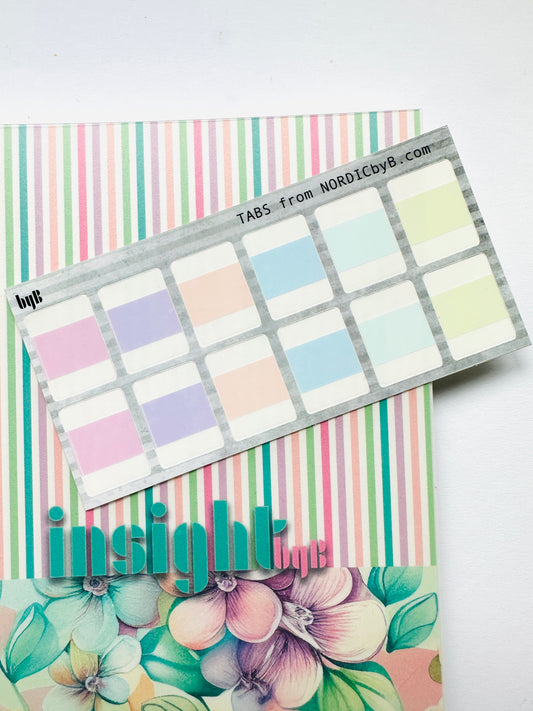 TABS til planner, bøker etc i duse pastellfarger