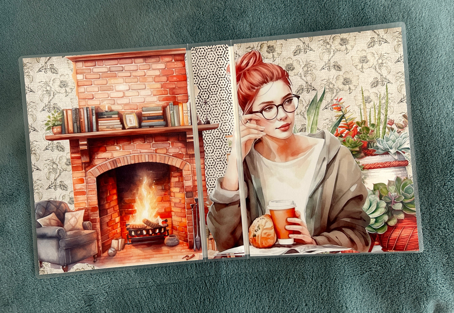 COZY AUTUMN FIREPLACE sticker album